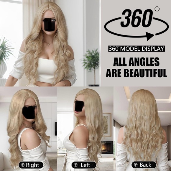 HAIR, 30” center part, light layer, Blonde - Picture 3 of 10